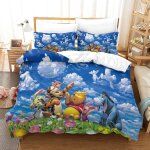 Winnie the pooh housse de couette d imprim�� cartoon - parure de lit microfibreavec fermeture ��clair ...