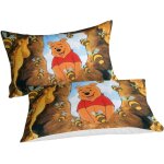 Winnie the pooh housse de couette imprim��e en d avec taies d'oreiller et housse de couette �� fermeture ...