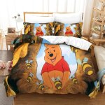 Winnie the pooh housse de couette en d sur le th��me de cartoon parure de lit pi��ces en microfibre style ...