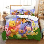 Winnie the pooh parure de lit pi��ces �� cartoon th��me imprim�� en d avec housse de couette �� fermeture ...