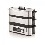 Wmf kitchenminis 0415090011 cuiseur vapeur 2 nombre de paniers comptoir 900 w noir et acier inoxydable ...