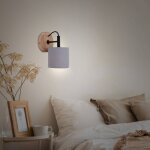 Wood & style 2075 applique avec abat - jour en tissu