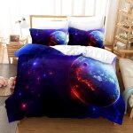 X cm house de couette polyester coton housse couette ado avec taies d'oreiller xcm espace plan��te linge ...