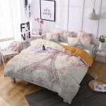 X cm house de couette polyester coton housse couette x avec taies d'oreiller xcm tour eiffel paris parures ...
