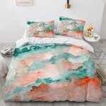 X cm housse de couette polyester coton housse de couette x ado garcon avec taies d'oreiller x cm marbrure ...