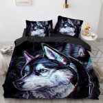 X cm housse de couette polyester coton housse de couette x avec deux taies d'oreiller x cm loup animal ...