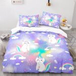 X cm housse de couette polyester coton housse de couette pas cher avec deux taies d'oreiller xcm chat ...