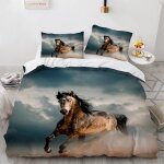 X cm housses de couettes polyester coton housse de couette x fille cheval animal linge de lit doux confortable ...
