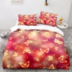 X cm housse de couette polyester - coton parure de lit x avec taies d'oreiller xcm papillon parure de ...