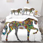 X cm housses de couettes polyester coton housse de couette x peinture de cheval linge de lit impression ...