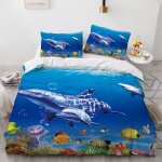 X cm housse de couette polyester coton housse de couette personnes dauphin parure de lit anti - allergique ...