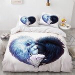 X cm housse couette polyester coton housse de couette personnes avec taies d'oreiller x cm lion animal ...