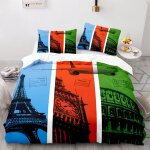 X cm microfibre housse de couette doux confortable parure de lit paris tour eiffel housse de couette ...