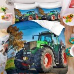 X cm microfibre housse de couette enfant fille doux confortable parure de lit enfant tracteur parure ...