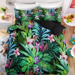 X cm microfibre housse de couette fermeture ��clair doux confortable parure lit personnes plantes vertes ...