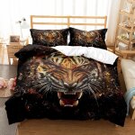 X cm microfibre housse de couette personne fille doux confortable parure de lit personne tigre animaux ...