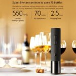Xiaomi tire bouchon electrique de noir - ouvreur de vin electrique rechargeable sans fil avec coupe - ...
