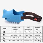 Xl - bleu - museli�re r�glable en silicone pour chien, nouveau design de panier, museli�re anti morsure ...