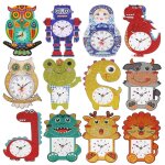 Xm 5d bricolage diamant peinture horloge murale forets complets en forme sp�ciale broderie animal horloge ...