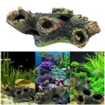Xm accessoires d�coratifs aquarium poissons 1 pi�ces tronc d'arbre en r�sine avec trous pour d�coration ...