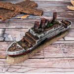 Xm aquarium en verre am�nagement paysager d�coration de bateau pirate sous - marin porte - avions navire ...