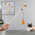 Xm b�ton de d�compression chat animal de compagnie dr�le plume de poisson cloche de chat jouet de chat ...