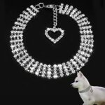 Xm collier colliers pour chiens en strass collier avec breloque en forme de coeur mignon pour petits ...