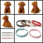 Xm collier en cuir rivets strass colliers pour chats petits chiens colliers pour chiot colliers pour ...