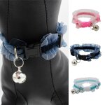 Xm collier en dentelle avec clochette pour chien animal domestique chiot chat sangle de cou elastique ...