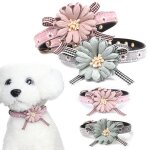 Xm collier fleur chien chiot ajustable collier sangle cou laisse de collier fournitures pour animaux ...