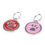 Xm collier pendentif rond pour chiot animal de compagnie anti - perte nom patte os motif imprim� collier ...