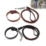 Xm harnais de traction en cuir v�ritable 120cm corde de traction pour chiot harnais de collier d'animaux ...