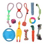 Xm kit de jouets en cordes pour chiens balle a noeud robuste jouet ours en coton pour chiot jouet en ...