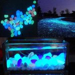 Xm pierres de galets artificiels 100 pi�ces scintillantes dans la nuit pav�s lumineux aquarium de jardin ...