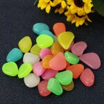Xm pierres de galets artificielles 10 pi�ces / lot scintillante dans la nuit ornement de maison pav�s ...