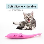 Xm silicone doux chat menthe poisson brosse a dents jouet pet molaire b�ton nettoyage dents interactif ...
