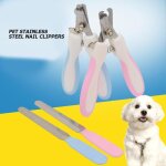Xm soins des orteils d'animaux en acier inoxydable chiens chats griffe d'ongles coupe lime a ongles