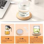 Xm tasse chauffante en bois grain de bois usb sous - verre portable tasse chauffante tasse de boisson ...