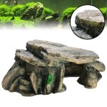 Xm vase d'aquarium en r�sine pour tortue 1 pi�ce d�coration de grotte plateforme d'escalade reptile amphibians ...