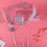 Xue canne de chat 3 pi�ces avec cloches fournitures d'animaux portables pour animaux de compagnie receveur ...