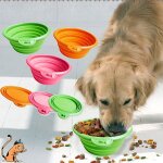 Xue joli bol d'alimentation en eau pour chien animal domestique bol de gel en silicone r�tractable pliable ...