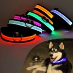 Xui colliers lumineux usb pour chiot rechargeable en nylon, collier de chien chat, clignotant, lumi�re ...