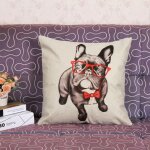 Xui housse de coussin en coton vintage motif mr. dog, canap�, taille jeter, coussins d�coratifs de d�coration ...