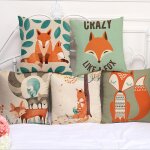 Xui housse de coussin motif renard animaux mignons pour canap - lit, dcoration de la maison 45x45cm, ...