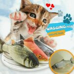 Xui jouet en peluche r�aliste chat chat, poisson miroitant, simulation du chat, doux, cadeau pour la ...