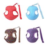 Xui sangle de poitrine ajustable pour chien gilet d'entra�nement pour chien, harnais respirant a pois, ...