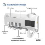Xui support mural solaire pour brosse a dents uv support mural a energie solaire avec distributeur de ...