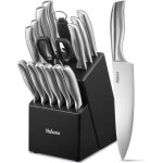 Yabano set couteaux, 16 set couteau cuisine en acier inoxydable, bloc de couteaux avec support en bois ... Yabano set couteaux, 16 set couteau cuisine en acier inoxydable, bloc de couteaux avec support en bois ...