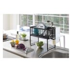 Yamazaki - egouttoir a vaisselle avec 2 niveaux tower acier noir - noir