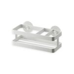 Porte - �ponge / savon avec ventouse tower acier blanc